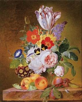 Floral, beautiful classical still life of flowers 015